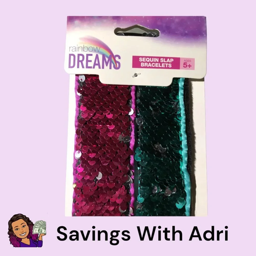 RAINBOW DREAMS SEQUIN SLAP BRACELETS , 2 COUNT